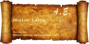 Abeles Edina névjegykártya